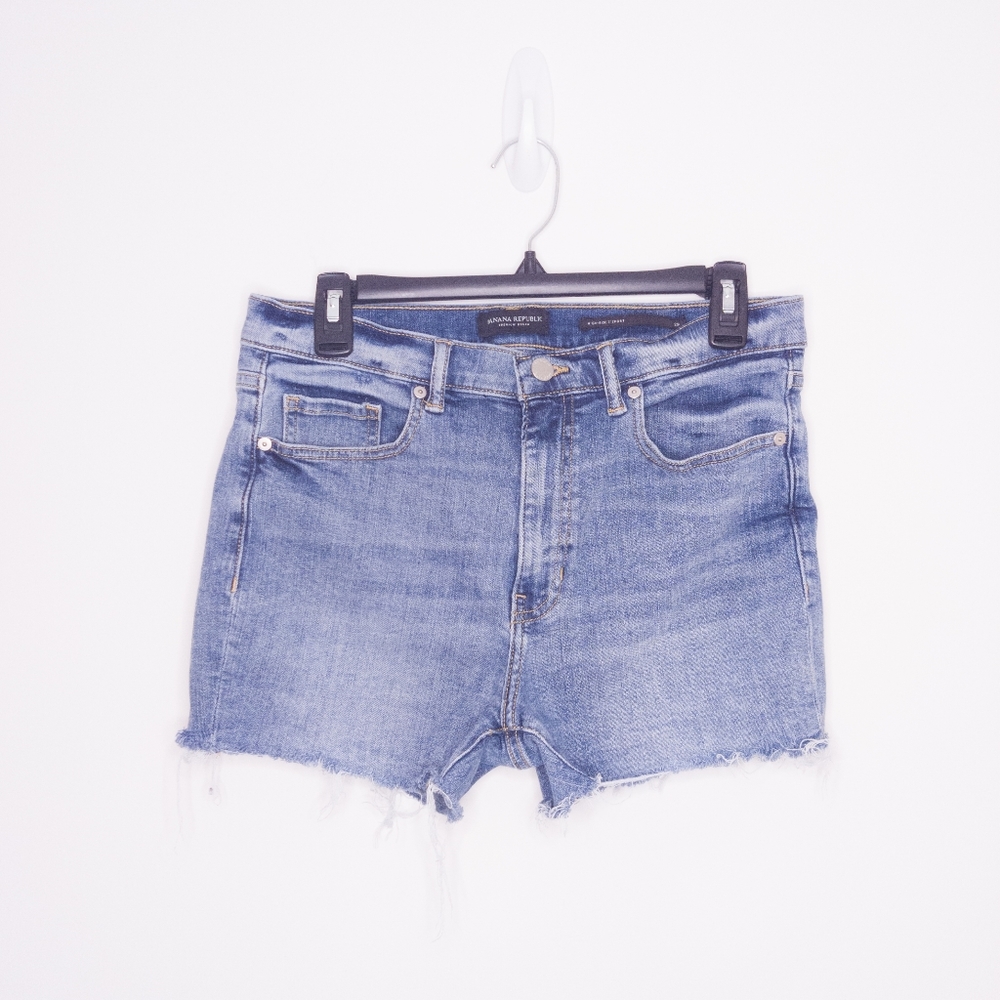 Banana Republic Women's High Rise Jean Shorts Size 29 Blue Denim